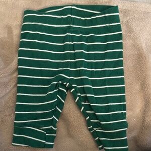 Carter’s Green and White Reindeer Striped Baby Pants